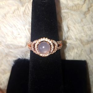 (6)⚘️Round Rose Quartz Rose Gold Ring⚘️ 925 SS